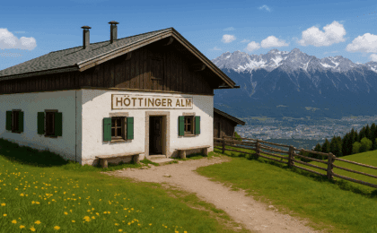 Höttinger Alm mit Alpenblick